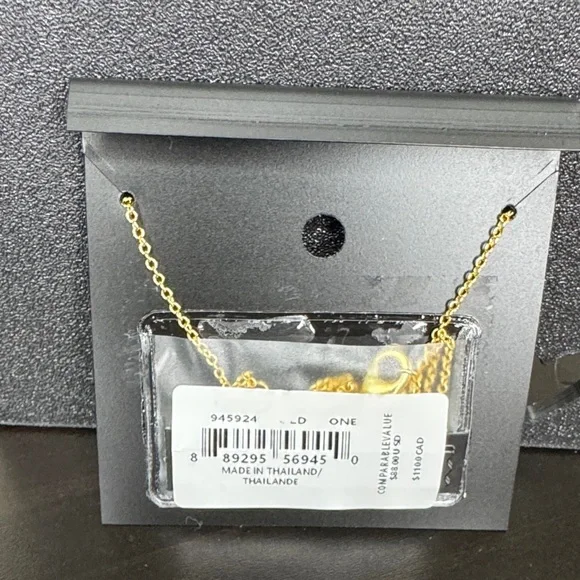 Coach Red Script Necklace with Gold Chain NWT - Picture 2 of 2